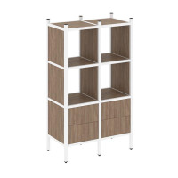 Loft Прямой стеллаж VR.L-03 Дуб Аризона/Металл Белый 862*446*1458