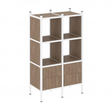 Loft Прямой стеллаж VR.L-03 Дуб Аризона/Металл Белый 862*446*1458