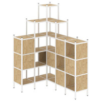 Loft Угловой внутренний стеллаж VR.L-43 Тиквуд Светлый/Металл Белый 1278*1694*2280