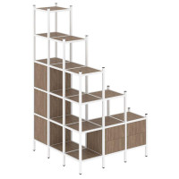 Loft Угловой внешний стеллаж наборный VR.L-59 Дуб Аризона/Металл Белый 1278*1278*2280