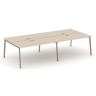 Estetica Рабочая станция 4 места ES.D.RS-4.4-LP Капучино/Металл Латте 3160*1500*750