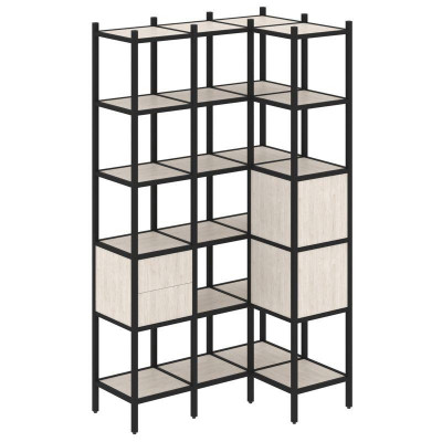 Loft Угловой внутренний стеллаж VR.L-35 Денвер Светлый/Металл Черный 1278*862*2280