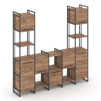 Rift Шкаф комбинированый RF.NS-001 Дуб Табак/Металл Антрацит/Черный Ручки 2020*396*2010