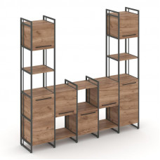 Rift Шкаф комбинированый RF.NS-001 Дуб Табак/Металл Антрацит/Черный Ручки 2020*396*2010