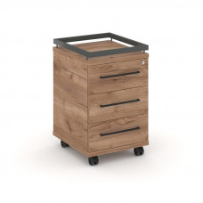 Rift Тумба мобильная усиленная + рамка RF.TM-003 Дуб Табак/Металл Антрацит/Черный Ручки 416*460*665