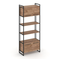 Rift Шкаф 5 ниш широкий RF.SS-54 Дуб Табак/Металл Черный/Черный Ручки 798*396*2010