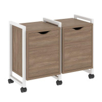 Loft Тумба на колесных опорах VR.L-TN-2.K Дуб Аризона/Металл Белый 970*460*767