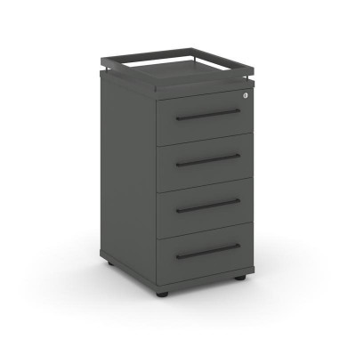 Rift Тумба приставная+рамка RF.TPR-002 Антрацит NEW/Металл Антрацит NEW/Черный Ручки 416*460*797