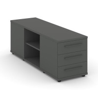 Rift Тумба опорная/приставная RF.TOPD-002 Антрацит/Черный Ручки 1432*450*523