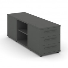 Rift Тумба опорная/приставная RF.TOPD-002 Антрацит/Черный Ручки 1432*450*523