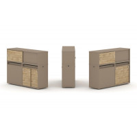 Estetica Набор №22. Тумба двойная+низкая надставка ES.NB.2N-22 Латте/Тиквуд Светлый 1500*410*1135