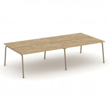 Estetica Рабочая станция 4 места ES.D.RS-4.4-VK Тиквуд Светлый/Металл Латте 3160*1500*750