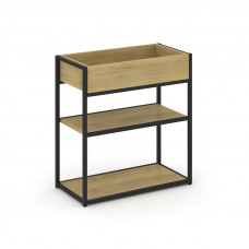 Rift Стеллаж металлический низкий приставной RF.STM-011 Дуб Винченцо/Металл Черный 596*350*750