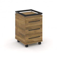 Rift Тумба мобильная усиленная + рамка RF.TM-003 Сандал Янтарный/Металл Черный/Черный Ручки 416*460*