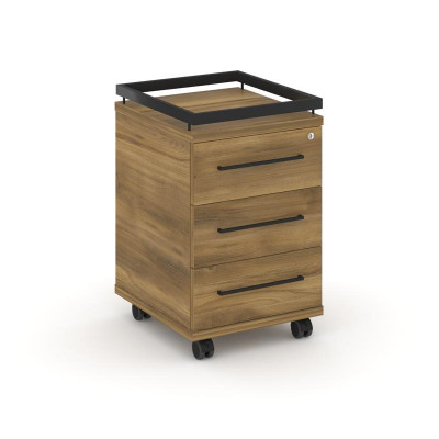 Rift Тумба мобильная усиленная + рамка RF.TM-003 Сандал Янтарный/Металл Черный/Черный Ручки 416*460*