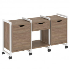 Loft Тумба на колесных опорах VR.L-TN-7.K Дуб Аризона/Металл Белый 1440*460*767