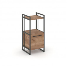 Rift Шкаф 2 ниши узкий RF.SU-22 (R) Дуб Табак/Металл Антрацит/Черный Ручки 420*396*924