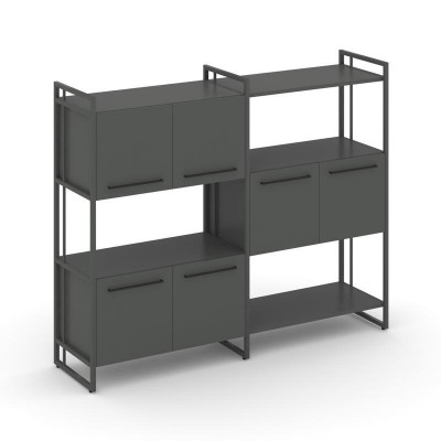 Rift Шкаф комбинированый RF.NS-004 Антрацит NEW/Металл Антрацит NEW/Черный Ручки 1576*396*1286