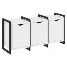 Loft Тумба на регулируемых опорах VR.L-TN-5.O Белый Бриллиант/Металл Черный 1440*460*719