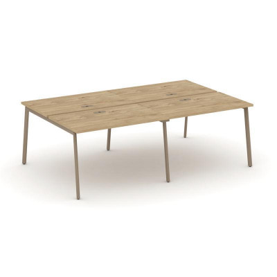 Estetica Рабочая станция 4 места ES.D.RS-4.2-LP Тиквуд Светлый/Металл Латте 2360*1500*750