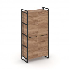 Rift Шкаф 4 ниши широкий RF.SS-41 Дуб Табак/Металл Черный/Черный Ручки 798*396*1648