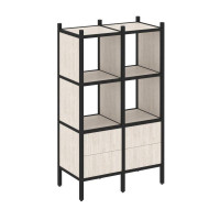 Loft Прямой стеллаж VR.L-03 Денвер Светлый/Металл Черный 862*446*1458