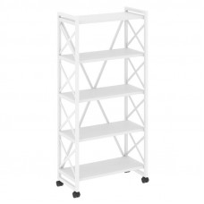 Loft Стеллаж на колесных опорах-5 полок VR.L-MST.K-5.8 Белый Бриллиант/Металл Белый 800*400*1704