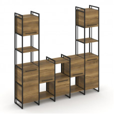 Rift Шкаф комбинированый RF.NS-001 Сандал Янтарный/Металл Черный/Черный Ручки 2020*396*2010