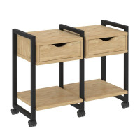 Loft Тумба на колесных опорах VR.L-TN-1.K Тиквуд Светлый/Металл Черный 970*460*767