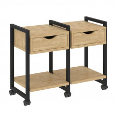 Loft Тумба на колесных опорах VR.L-TN-1.K Тиквуд Светлый/Металл Черный 970*460*767