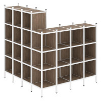 Loft Угловой внешний стеллаж наборный VR.L-60 Дуб Аризона/Металл Белый 1694*1694*1869