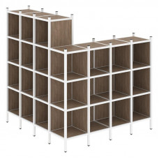 Loft Угловой внешний стеллаж наборный VR.L-60 Дуб Аризона/Металл Белый 1694*1694*1869