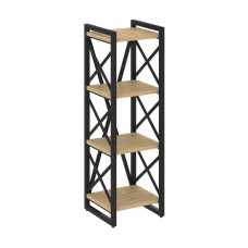 Loft Стеллаж на рег. опорах-4 полки VR.L-MST.O-4.4 Тиквуд Светлый/Металл Черный 400*400*1280