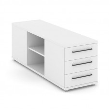 Rift Тумба опорная/приставная RF.TOPD-001 Белый Бриллиант/Черный Ручки 1232*450*523