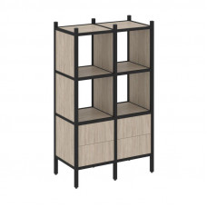 Loft Прямой стеллаж VR.L-03 Дуб Аттик/Металл Черный 862*446*1458