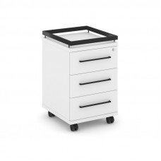 Rift Тумба мобильная усиленная + рамка RF.TM-003 Белый Бриллиант/Металл Черный/Черный Ручки 416*460*