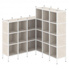 Loft Угловой внутренний стеллаж VR.L-50 Денвер Светлый/Металл Белый 1694*1694*1869