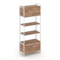 Rift Шкаф 5 ниш широкий RF.SS-54 Дуб Табак/Металл Белый/Белый Ручки 798*396*2010