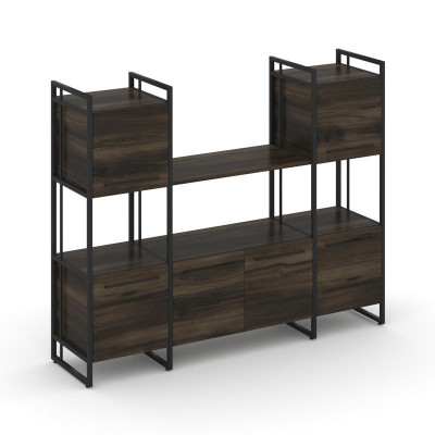 Rift Шкаф комбинированый RF.NS-002 Дуб Мали/Металл Черный/Черный Ручки 1598*396*1286