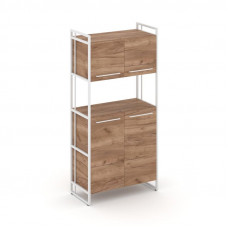 Rift Шкаф 4 ниши широкий RF.SS-42 Дуб Табак/Металл Белый/Белый Ручки 798*396*1648