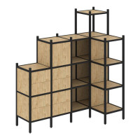 Loft Угловой внутренний стеллаж VR.L-48 Тиквуд Светлый/Металл Черный 1694*862*1869