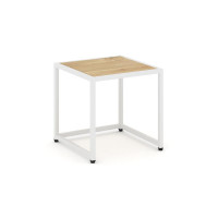 Loft Стол журнальный VR.L-SJK-40 Тиквуд Светлый/Металл Белый 400*400*400