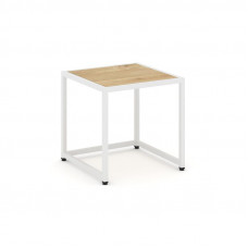 Loft Стол журнальный VR.L-SJK-40 Тиквуд Светлый/Металл Белый 400*400*400