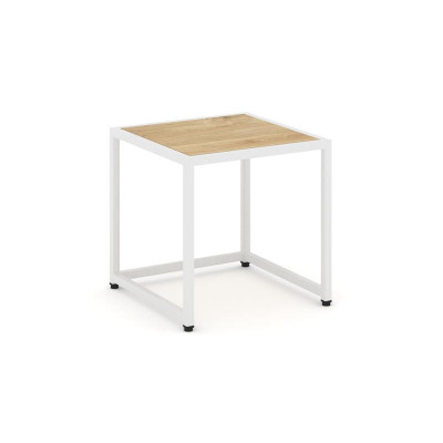 Loft Стол журнальный VR.L-SJK-40 Тиквуд Светлый/Металл Белый 400*400*400