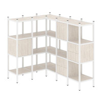 Loft Угловой внутренний стеллаж VR.L-30 Денвер Светлый/Металл Белый 1278*1694*1458