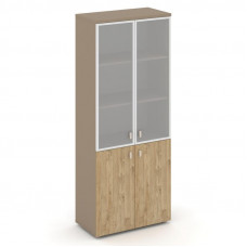 Estetica Шкаф высокий широкий ES.ST-1.2R Латте/Тиквуд Светлый/Сатин матовый 800*420*1977