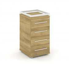 Rift Тумба приставная+рамка RF.TPR-002 Дуб Винченцо/Металл Белый/Белый Ручки 416*460*797