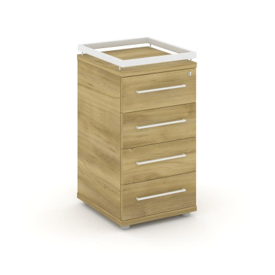 Rift Тумба приставная+рамка RF.TPR-002 Дуб Винченцо/Металл Белый/Белый Ручки 416*460*797