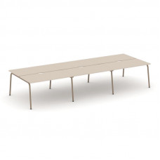 Estetica Рабочая станция 6 мест ES.D.RS-6.3-VK Капучино/Металл Латте 4140*1500*750