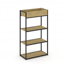 Rift Стеллаж металлический высокий приставной RF.STM-003 Дуб Винченцо/Металл Черный 796*350*1250